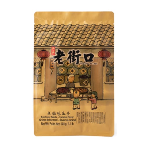 LaoJieKou Sunflower Seeds Caramel Flavor (Large Pack) — 20 × 500g per case