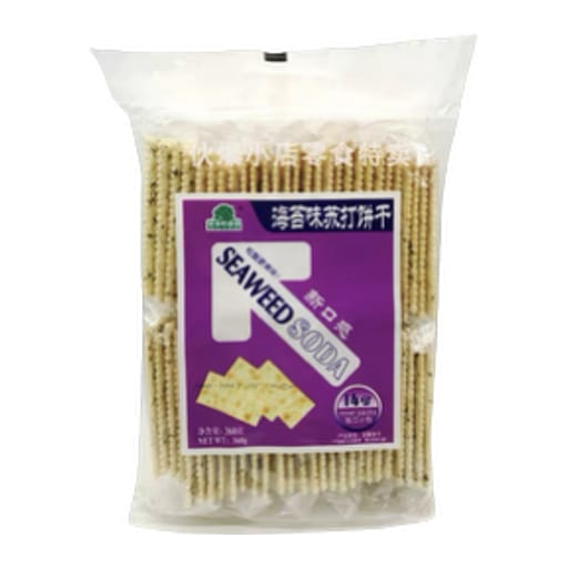 GuoZiTing Soda Crackers (Seaweed Flavor) — 12 × 360g per case
