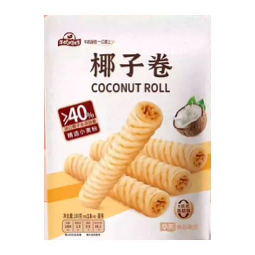 HUAMEI Milk Partner Coconut Roll — 16 × 180g per case