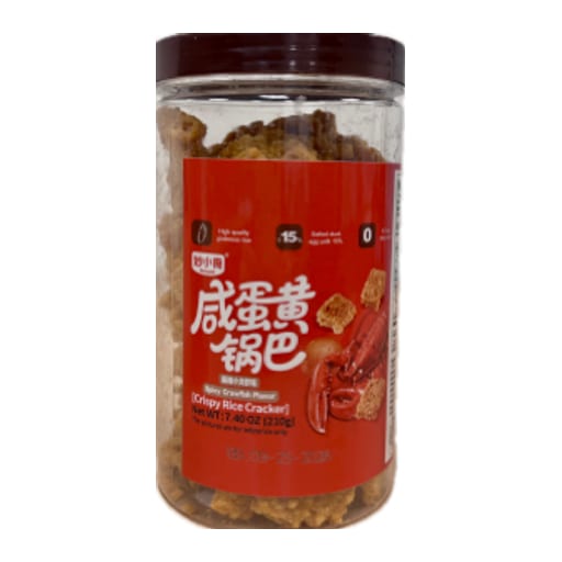 MXS Spicy Hot Crawfish Salty Egg Yolk Rice Cracker (Large) — 24 × 210g per case
