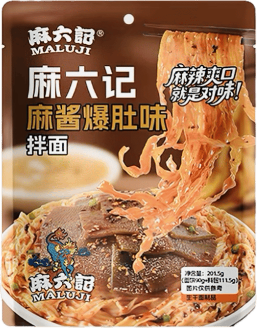 MaliuJi Sesame Sauce Veggie Tripe Noodle — 18 × 201.5g per case