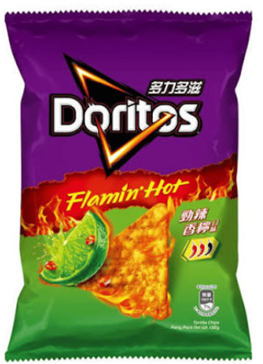 D257 TAIWAN DORITOS CHIPS DE MAÏS SAVEUR CITRON VERT ÉPICÉ — 12 × 68g par caisse