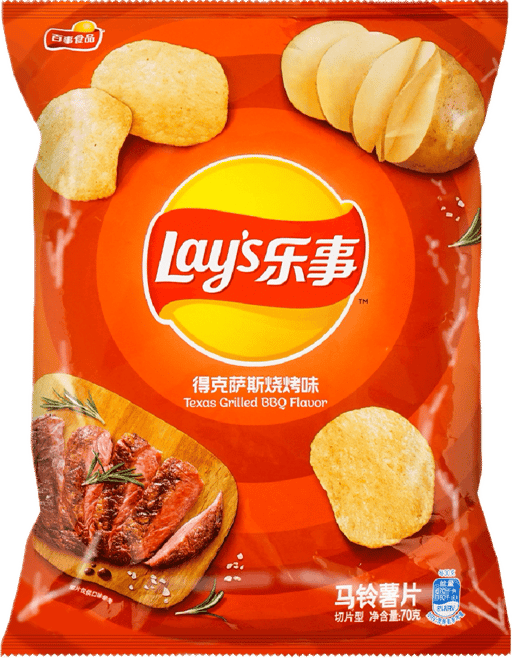 LAYS TEXAS BBQ — 22 × 70g per case