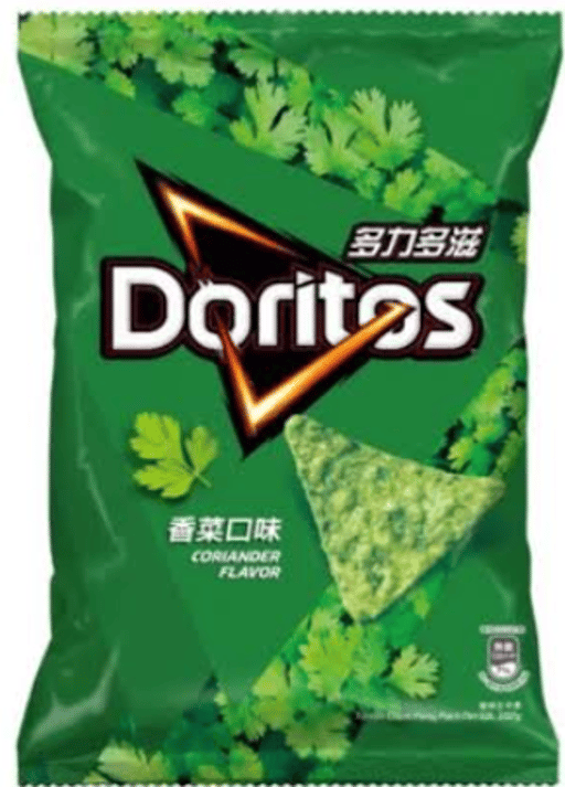 D261 TAIWAN DORITOS Totopos de Maíz Sabor Cilantro — 12 × 68g por caja