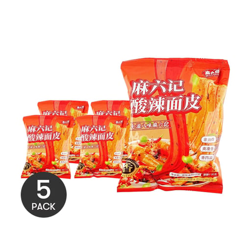 MaLiuJi Hot&Sour Noodle Sheets (Family pack of 5) — 12 × 475g per case