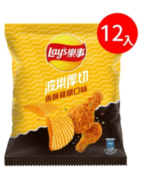 M18 Taiwan LAY'S POTATO CHIPS CRISPY CHICKEN LEG FLAVOR — 12 × 34g per case