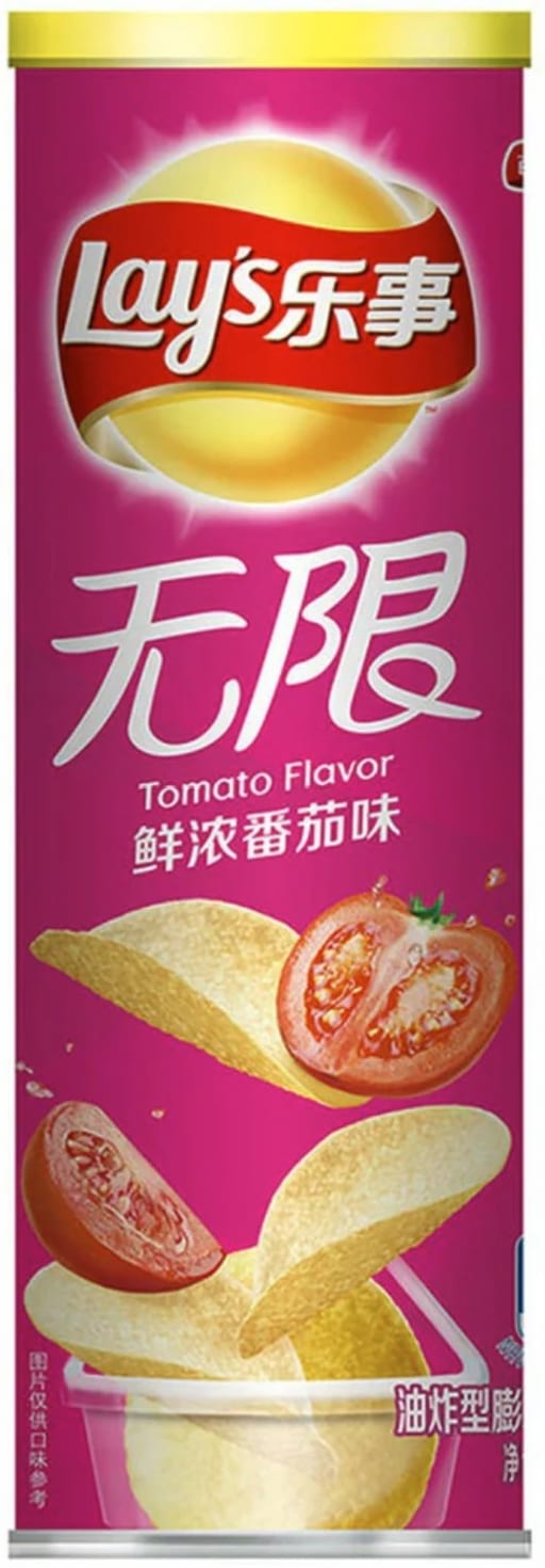LAYS Can Chips Ketchup Tomato — 24 × 90g per case