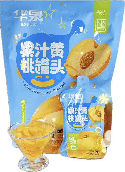 Huaquan Yellow Peaches Juice Canned — 15 × 420g per case