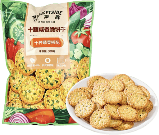 Walmart Marketside vegetable soda biscult — 12 × 500g per case