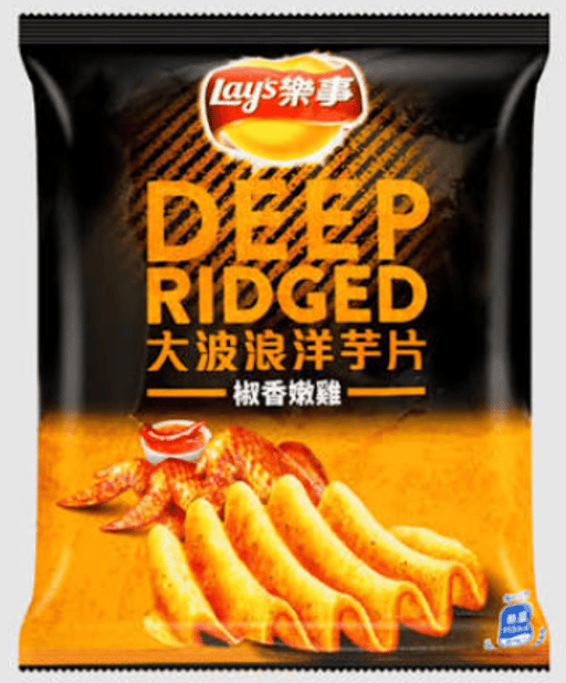 R06 台湾 LAY'S ウェービーペッパー&テンダーチキン味ポテトチップス — 1ケース 12 × 34g
