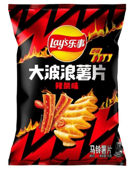 Lays Chips ondulées, saveur lanière épicée — 22 × 70g par caisse
