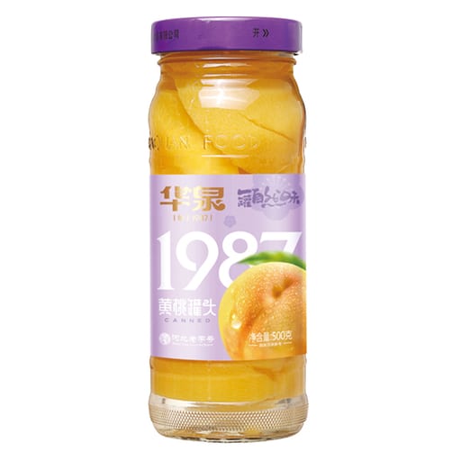 Huaquan Yellow Peaches Canned — 12 × 500g per case
