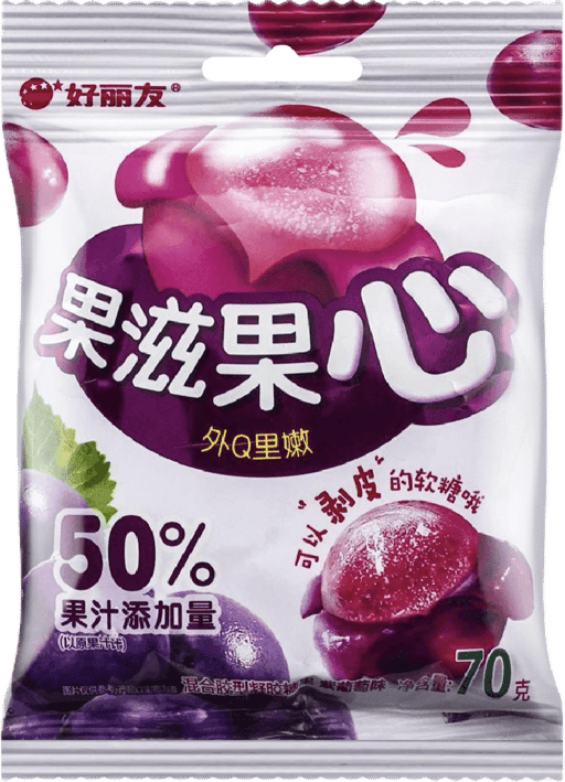 ORION Fruit Jelly Gummy Candy Purple Grape Flavor — 40 × 70g per case